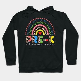 PreK Dream Team Leopard Rainbow Teacher Squad Back To School Hoodie